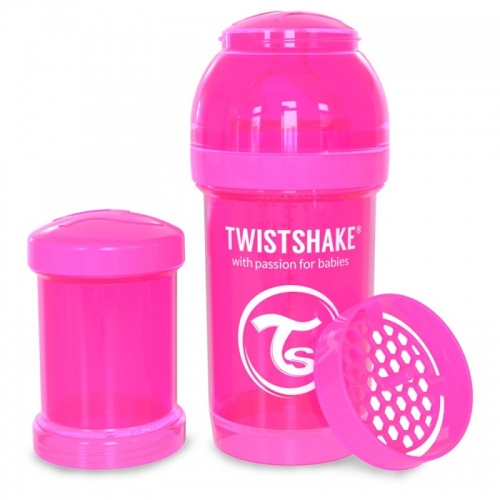 Пляшечка Twistshake антиколікова 180 мл pink