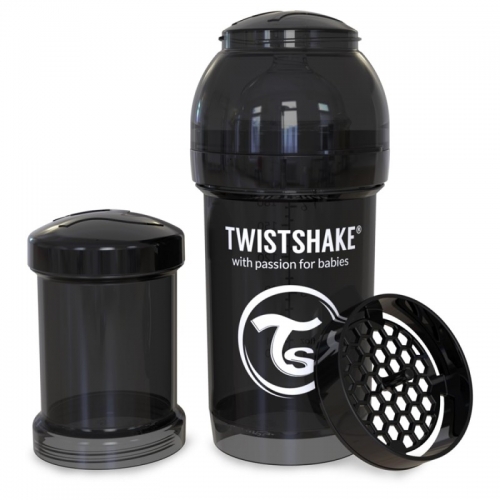Пляшечка Twistshake антиколікова 180 мл black